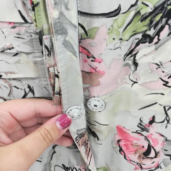 SoCa St John Long Sleeve Roll Cuff Floral Jacket Size P  Zip Pockets Anorak - Picture 3 of 14